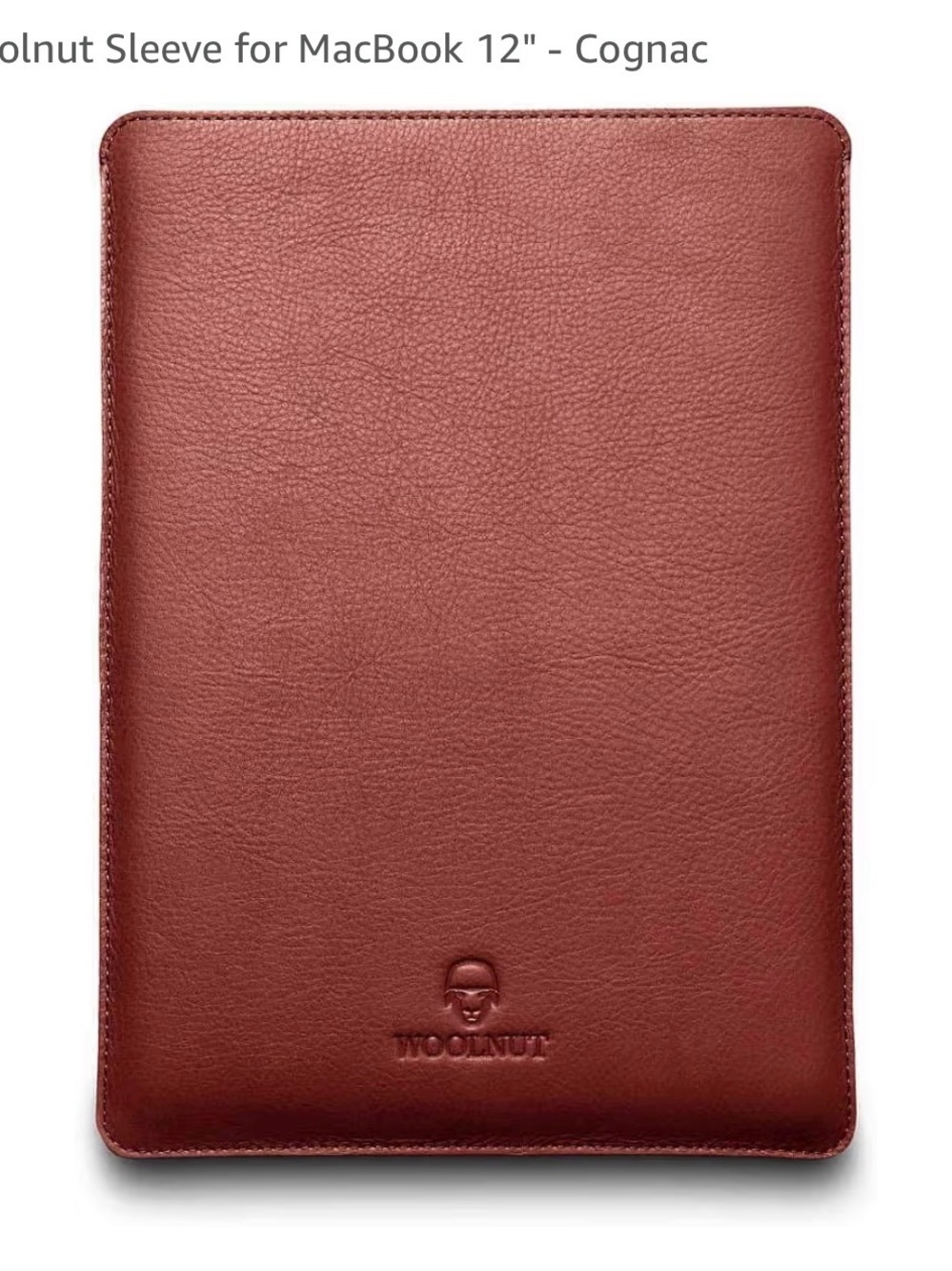 Cognac Leather Laptop Sleeve for 12"
